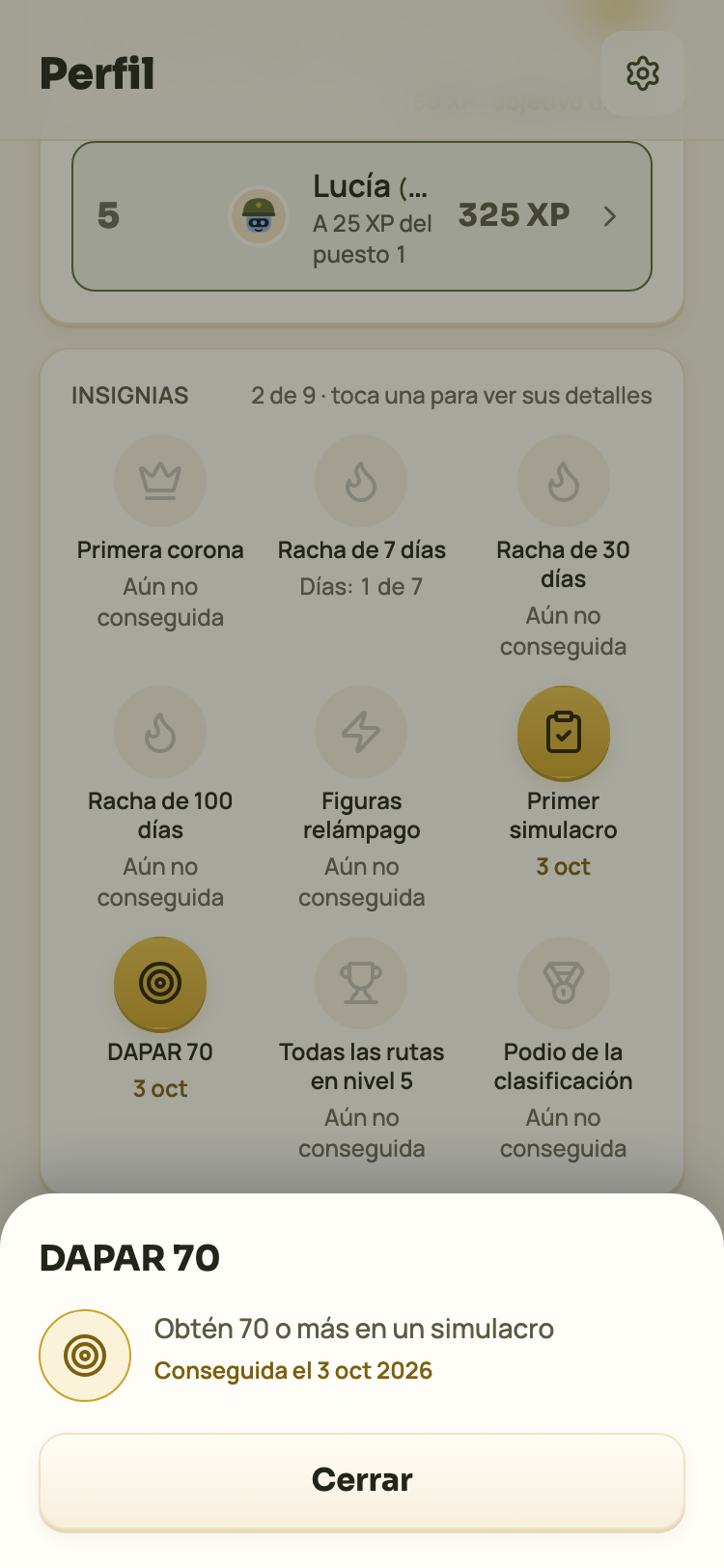 Celebración de una insignia